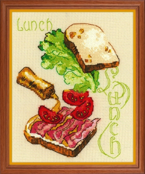 RL1685 Riolis Cross Stitch Kit Lunch 6" x 7" Beige Aida; 14ct 