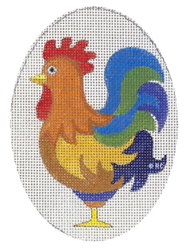 HO2047 ROOSTER OVAL 5" Oval 18 Mesh Raymond Crawford Designs