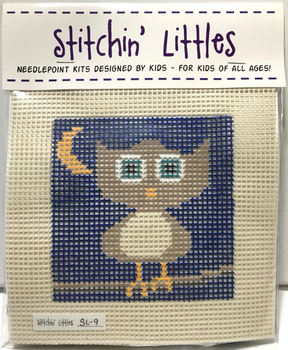 SL - 9 Hootie 5 x 5 7 Mesh Stitchin' Littles Kits Purple Palm Designs