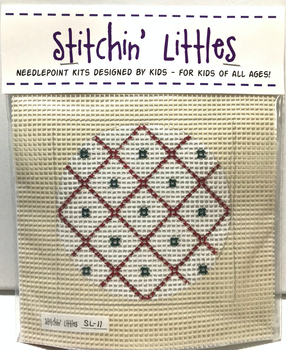 SL - 11 White Sparkle 5 x 5 7 Mesh Stitchin' Littles Kits Purple Palm Designs