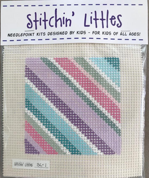 SL - 1 Simply Striped 5 x 5 7 Mesh Stitchin' Littles Kits Purple Palm Designs
