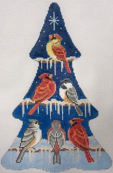 4158 Bird Collection Christmas Tree 13 Mesh 11.5  x 7.75 Alice Peterson Designs