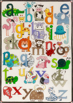 3089 Animal Alphabet 13.75 x 19.5 13 Mesh Alice Peterson Designs