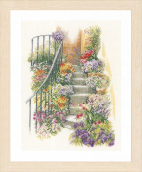 PN169680 Counted cross stitch kit Flower stairs  Lanarte Kit 