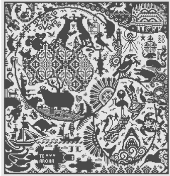 LD106 ANZAK Stitch Count: 233 x 243 Long Dog Samplers