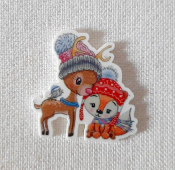 Cute Deer Fox And Friend Magnet by Les Petites Croix De Lucie 20-1103