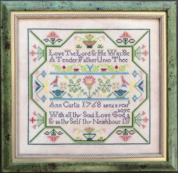 Ann Curtis 1768 140h x 146w by Queenstown Sampler Designs 20-1353 YT