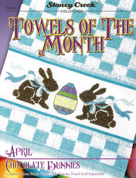 Towels Of The Month - April Chocolate Bunnies (TM026) 135w x 35h by Stoney Creek Collection 20-2005