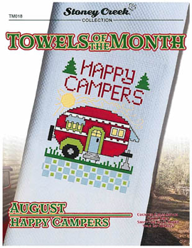 Towels Of The Month - August Happy Campers (TM018) 54w x 74h by Stoney Creek Collection 19-2235