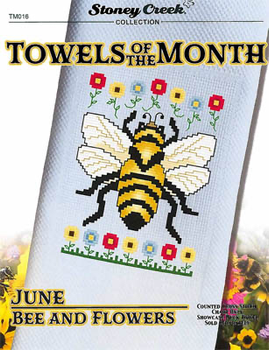 Towels Of The Month - June Bee& Flowers (TM016) 54w x 74h by Stoney Creek Collection 19-1970