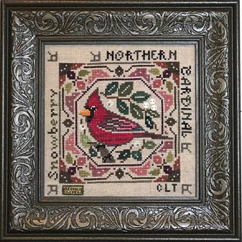 Birdie & Berries - Northern Cardinal 87w x 87h  by Tellin Emblem 20-1658