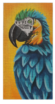 ME39 Bruce the Blue Parrot 13 Mesh 6" x 12" Madeleine Elizabeth 