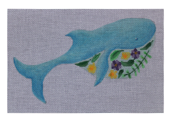 ME53 - Floral Whale 18 Mesh 7.5" x 4.5"  Madeleine Elizabeth