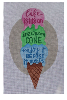 ME47 Ice Cream Cone Life 18 Mesh 6" x 11"  Madeleine Elizabeth