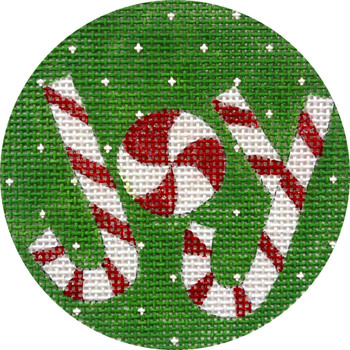 APX385 JOY CANDY CANE STRIPES 13  mesh 4" ROUND Alice Peterson Designs