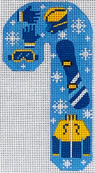 CH-578 Snowboarding Candy Cane 2b7⁄8 x 5 1⁄2 18  Mesh CH Designs
