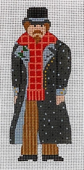 CH-620 Victorian Christmas Man 21⁄4x51⁄4 18 Mesh With Stitch Guide CH Designs