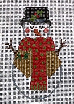 CH-624 Victorian Christmas Snowman 23⁄4x4  18 Mesh With Stitch Guide CH Designs