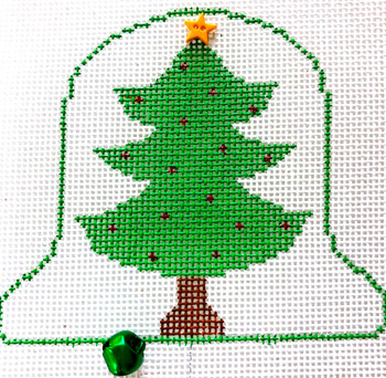 HB-162 Bell - Christmas Tree  37⁄8x31⁄2 18 Mesh Hummingbird Designs