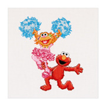 GOK768A Thea Gouverneur Kit Sesame Street Dancing 12" x 11"; Aida; 16ct