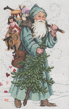 Spreading the love Santa 16ct  11×17.5 Once In A Blue Moon By Sandra Gilmore 16-780 