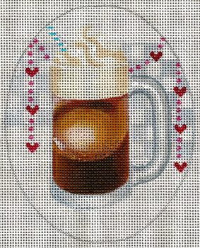8121 Root Beer Float 4" x 5" 18 Mesh Leigh Designs Ice Cream Social Canvas Only Inquire If Stitch Guide Is Available