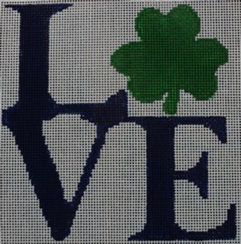 O157 Love Shamrock 5 x 5 18 Mesh Kristine Kingston Needlepoint Designs