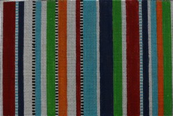 P137 Multicolor Clutch   9 x 6 13 Mesh Kristine Kingston Needlepoint Designs