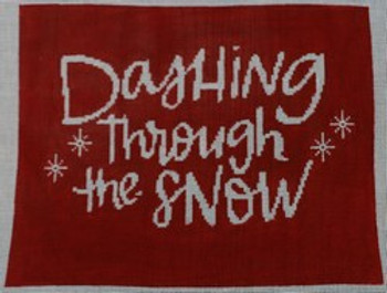 P140 Dashing Through the Snow 9 x 7 18 Mesh Kristine Kingston Needlepoint Designs