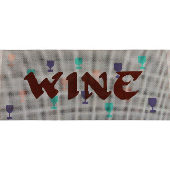 1016 WINE 8.25 x 3.75 18 Mesh Canvas Art By Barbi