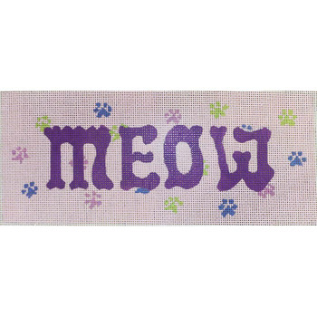 1013 MEOW 8.25 x 3.75 18 Mesh Canvas Art By Barbi