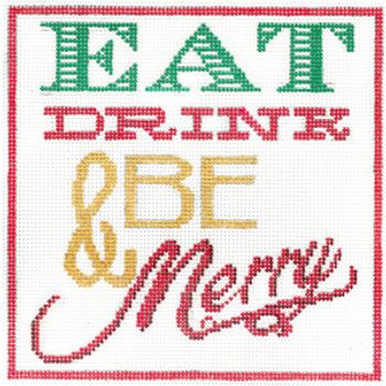 S-215 Eat, Drink & Be Merry 7 x 7 13 Mesh Rug Meredith Collection