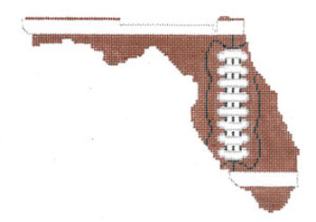 XO-211f Football State Shaped - Florida 5 x 7 18 Mesh Meredith Collection