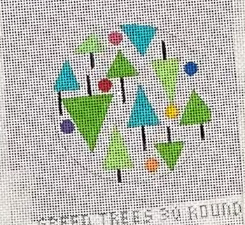 PM1076 Green Trees 3"rd 18 Mesh Penny MacLeod The Collection Designs