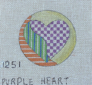 PM1251 Purple Heart 3" rd 18 Mesh Penny MacLeod The Collection Designs