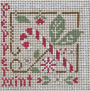 EWE-543 Peppermint Twist©Little House Needleworks 4 x 4  13 Mesh Ewe And Ewe 