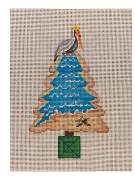 85028 Pelican tree-top Approximately 4.5” x 5.5” festive tree 18 mesh Patti Mann 