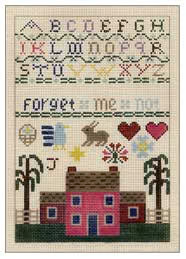 54 The Drawn Thread Forget Me Not 5 x 7 18 Mesh Zweigait Egg Shell