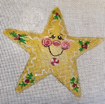 CANX35	Gingerbread star 18  Mesh CANVAS COOKIE Cheryl Schaeffer And Annie Lee Designs