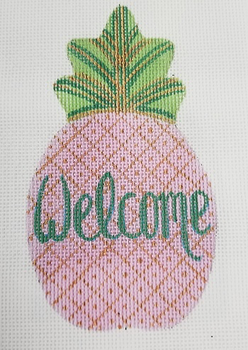 CANB13	Welcome Pineapple	18  Mesh CANVAS COOKIE Cheryl Schaeffer And Annie Lee Designs
