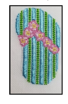 CANB16	Stripe Flip Flop	18 Mesh CANVAS COOKIE Cheryl Schaeffer And Annie Lee Designs