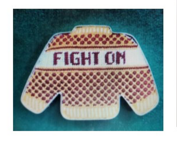 CANM3	College Sweater (Fight On)	18 Mesh CANVAS COOKIE Cheryl Schaeffer And Annie Lee Designs