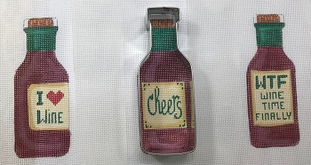 CANM22	Wine Time Shown Right 18 Mesh CANVAS COOKIE Cheryl Schaeffer And Annie Lee Designs