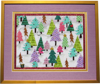 N-214 THE SUGAR PLUM FAIRY CHRISTMAS TREE FOREST 10.5 X 12.75  13 Mesh Renaissance Designs With Stitch Guide