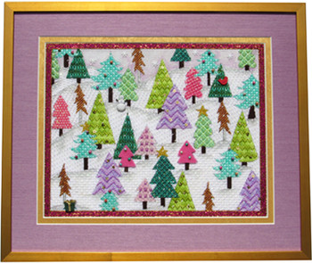N-214 THE SUGAR PLUM FAIRY CHRISTMAS TREE FOREST 10.5 X 12.75  13 Mesh Renaissance Designs With Stitch Guide and "DOO DAD" KIT