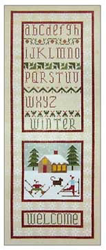 18 The Drawn Thread 18 Mesh Egg Shell Winter Welcome 6 x 16