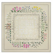 26 The Drawn Thread 18 Mesh Egg Shell The Perennial Border 10.5 x 10.5