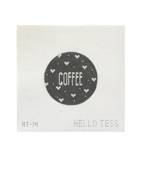 Hello Tess Designs HT14 For the love of Coffee 4” round 13 Mesh