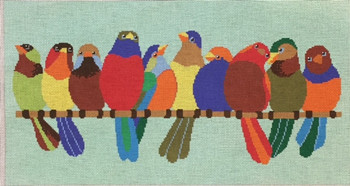 ASIT015-13	Birds on wire	20X11 13 Mesh A Stitch In Time