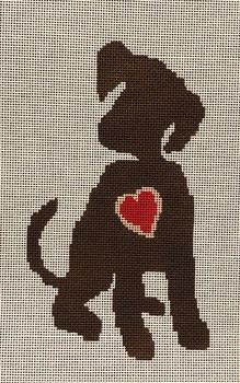 ASIT320	Puppy with Heart	 4X6.5 18 Mesh A Stitch In Time